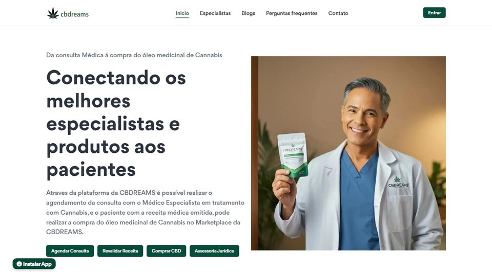Captura do site CB Dreams